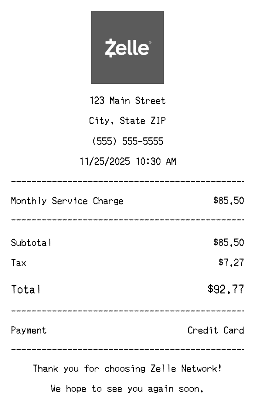 Zelle Receipt